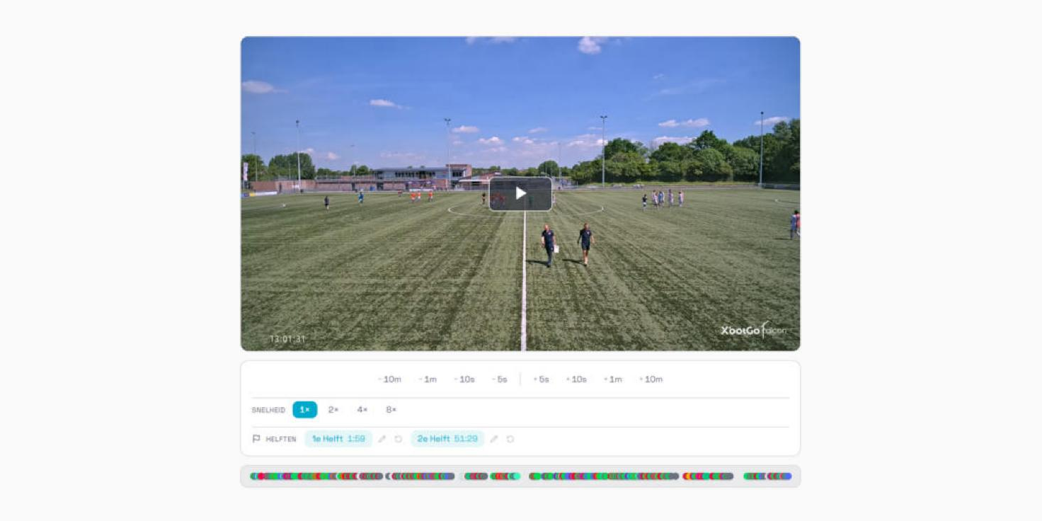 Coach bekijkt wedstrijdbeelden met tags en statistieken in VAIXR